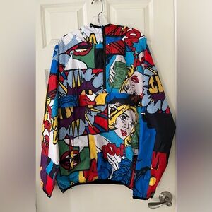 Men’s Reason Comic Book Graphic Print Anorak Pullover Hoodie Jacket Size L